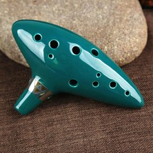 Valkyrie Ocarina 12 Delik Ocarina Seramik Alto C Ocarina Flüt Mavi Ocarina Sualtı Müzik Nefesli Enstrüman Yeşil