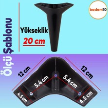 Badem10 Aspen Mobilya Kanepe Sehpa TV Ünitesi Koltuk Ayağı 20 cm Siyah Baza Ayak