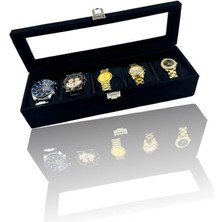 Dijital Çarşı Richbox 5'li Saat Kutusu Siyah Alcantara Süet