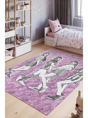 Homshtag J,J,L,R Pamuklu Dokuma Tabanlı Yıkanabilir Dekoratif Halı