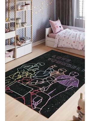 Homshtag Kendini Sev Pamuklu Dokuma Tabanlı Yıkanabilir Dekoratif Halı