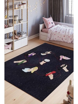 Homshtag Renkli Mikrofonlar Pamuklu Dokuma Tabanlı Yıkanabilir Dekoratif Halı