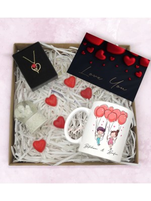 Bk Gift Sevgiliye Özel Hediye Seti-4-5, Yıl Dönümü Hediyesi, Isimli Kupa, Sevgiliye Hediye, Sevgililer Günü Hediyesi