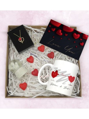 Bk Gift Sevgiliye Özel Hediye Seti-4-6, Yıl Dönümü Hediyesi, Isimli Kupa, Sevgiliye Hediye, Sevgililer Günü Hediyesi