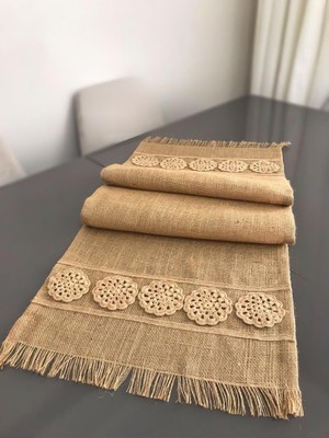 Parla Lifee Örgü Motifli Jüt Runner 40X120 cm