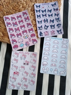 Hello Kitty Sanrio Karakterler Etiket Planlayıcı Telefon Sticker Seti