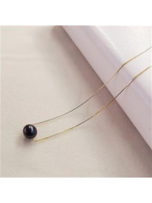 Çılgıntrend Çelik Siyah İnci Kolye