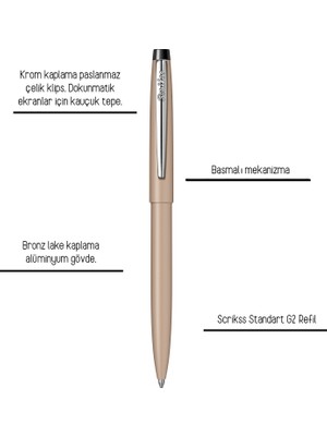 Scrikss F108 Pastel Tükenmez Kalem Kahve