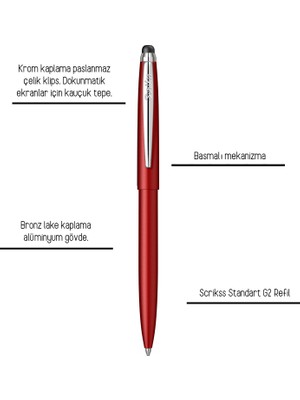 Scrikks F108 Tükenmez Kalem Kırmızı