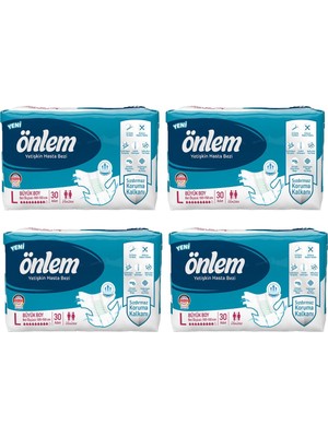 Önlem Yetişkin Hasta Bezi Büyük Boy ( Large ) 30 Adet x 4 Paket