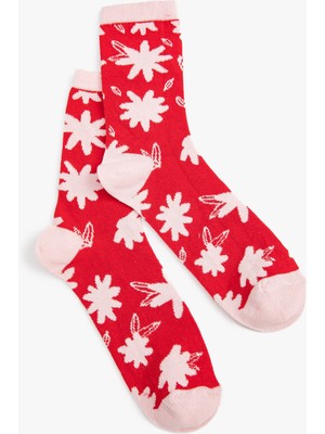 Koton Çiçekli Soket Çorap