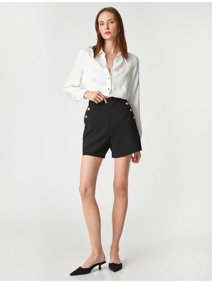 Koton Mini Şort Arma Düğme Detaylı