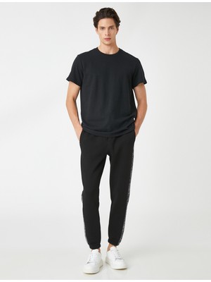 Koton Jogger Eşofman Altı Şal Motifli Beli Bağcıklı Cepli