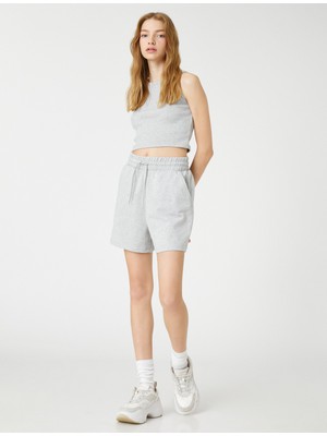 Koton Crop Atlet Dar Kesim Ribanalı Bisiklet Yaka