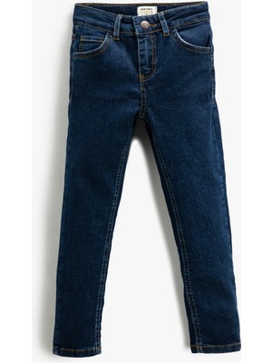 Koton Dar Paça Kot Pantolon - Skinny Jean Beli Ayarlanabilir Lastikli
