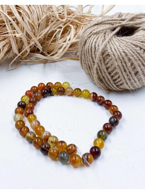 Mucize Taş Akik Küre Kesim 8 mm Doğal Taş Dizi