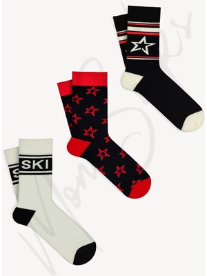 Mono Socks 3'lü Yıldız Desenli Kayak Ski Çorap