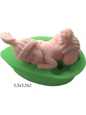 Butedo Bebek Modeli Silikon Şeker Hamuru Dekor, Sabun, Saksı ve Mum Kalıbı