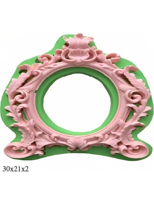 Butedo Çerçeve Modeli Silikon Şeker Hamuru Dekor, Sabun, Saksı ve Mum Kalıbı