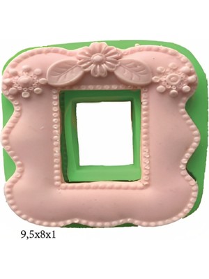 Butedo Çerçeve Modeli Silikon Şeker Hamuru Dekor, Sabun, Saksı ve Mum Kalıbı