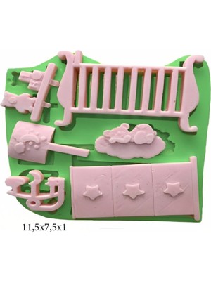 Butedo Bebek Modeli Silikon Şeker Hamuru Dekor, Sabun, Saksı ve Mum Kalıbı