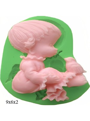 Butedo Bebek Modeli Silikon Şeker Hamuru Dekor, Sabun, Saksı ve Mum Kalıbı