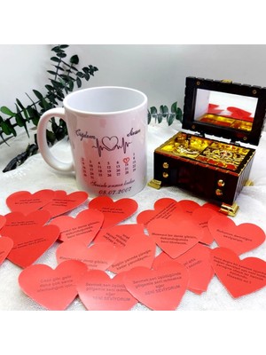 Sevgililer Günü Paris Lik Kupa Bardak Müzik Kutusu ve  365 Aşk Sözü