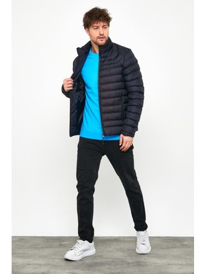 Odelon Erkek Slim Fit Ultra Hafif Soğuk Geçirmez Casual Mont Lacivert