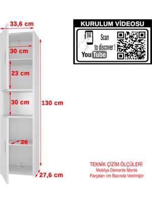 Modilayn Beyaz Asma Dolap Banyo Dolabı ARD120