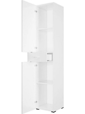 Modilayn 2 Kapaklı 1 Çekmeceli Dar Beyaz Dolap ARD107