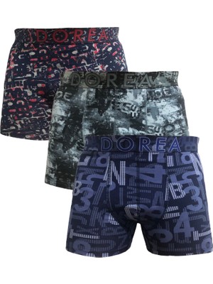 Dorea Desenli Erkek 3 Adet Boxer