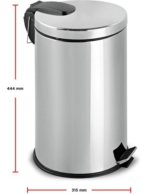 Gör Seç Paslanmaz 30 Litre Çöp Kovası Pedallı Çöp  Kutusu Ayaklı 30 Lt Ofis Lüx Lüks Mutfak Bahçe Kovası