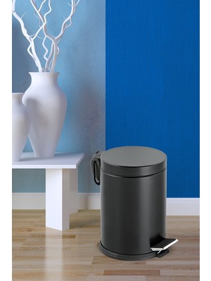 Paslanmaz Çelik Pedallı Çöp Kovası 12 Litre Ev Ofis Banyo Mutfak Lux