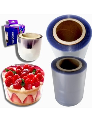 Butedo Şeffaf Desensiz Pasta Yan Dekor Film Jelatin-Krema Tutucu Transfer Jelatin 7 cm - 25 mt