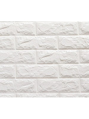 Hypatia Kendinden Yapışkanlı Beyaz Tuğla Desen Duvar Paneli 70X77X0,65CM