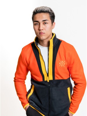 Luo Camp Full-Zip Fleece 01 - Orange/dark Grey Erkek Polar