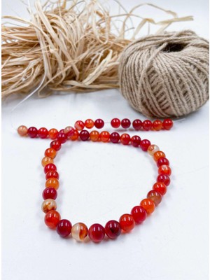 Mucize Taş Akik Küre Kesim 8 mm Doğal Taş Dizi