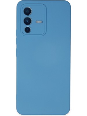 HappyCase Vivo V23 5g Kılıf Lansman Nano Içi Kadife  Silikon - Mavi