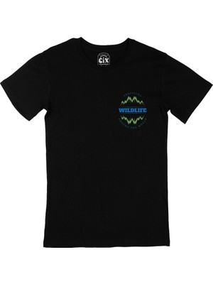 Cix Cix Travelin Around The World Cep Logo Tasarımlı Siyah Tişört