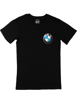 Cix Cix Bmw Logolu Cep Logo Tasarımlı Siyah Tişört