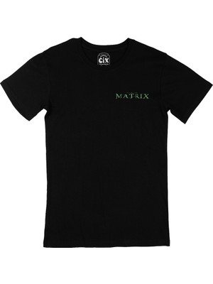 Cix Cix Matrix Cep Logo Tasarımlı Siyah Tişört