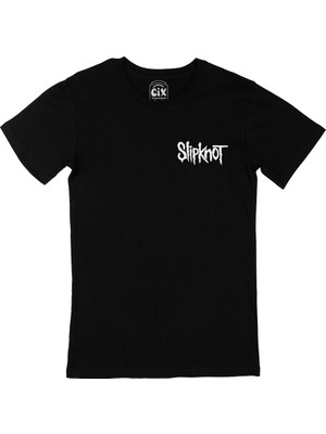 Cix Slipknot Cep Logo Tasarımlı Siyah Tişört