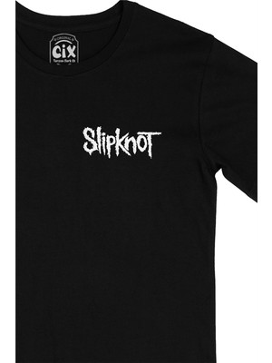 Cix Slipknot Cep Logo Tasarımlı Siyah Tişört