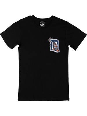 Cix Cix Detroit Tigers Cep Logo Tasarımlı Siyah Tişört