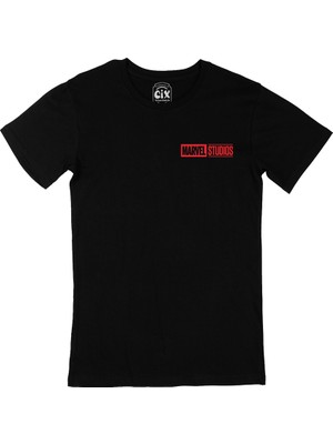 Cix Cix Marvel Studious Cep Logo Tasarımlı Siyah Tişört