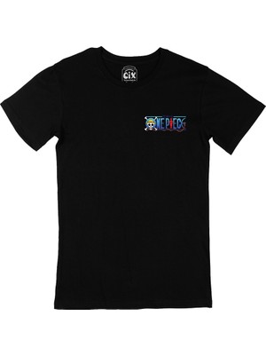 Cix Cix One Piece Cep Logo Tasarımlı Siyah Tişört