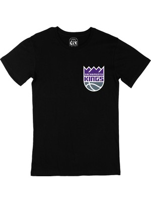 Cix Cix Sacramento Kings Cep Logo Tasarımlı Siyah Tişört