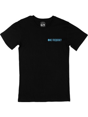 Cix Cix No Frequency Cep Logo Tasarımlı Siyah Tişört