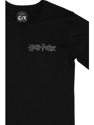 Cix Cix Harry Potter Cep Logo Tasarımlı Siyah Tişört