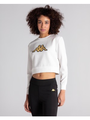 Kappa Logo Bautista Kadın Beyaz Sweatshirt